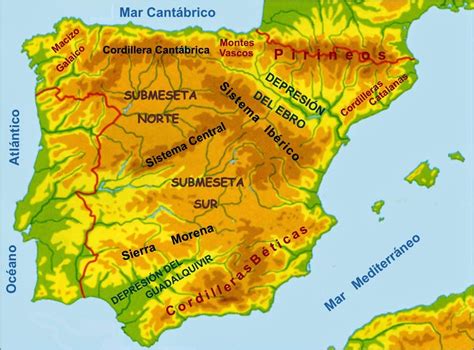 El Blog De Olimpia Mapa Fisico De España Actividades De Geografía