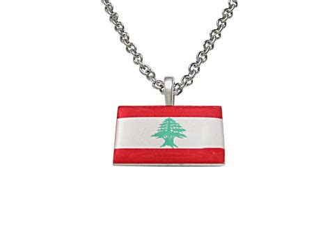 The national flag of the republic of azerbaijan (azerbaijani: Lebanon Flag Pendant Necklace | Necklace, Lebanon flag ...