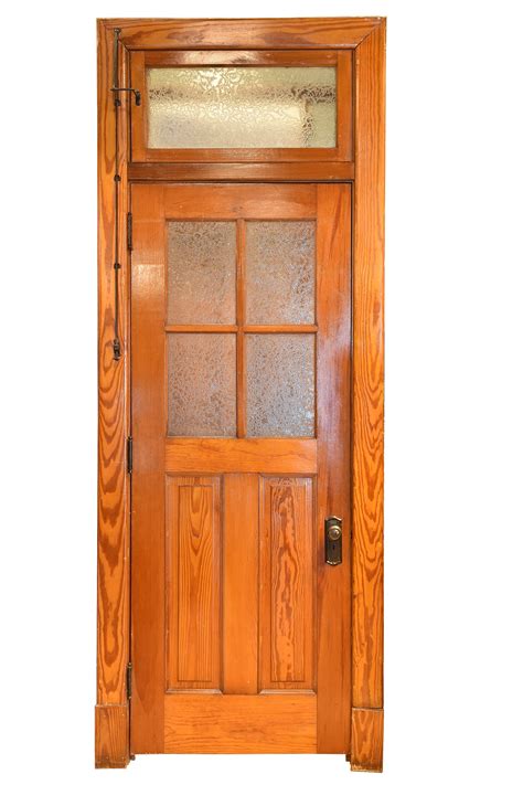 Old Growth Douglas Fir Transom Door With Transom ARCHITECTURAL ANTIQUES