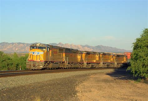 Union Pacific Westbound Freight Train Benson Arizona May 17 2001