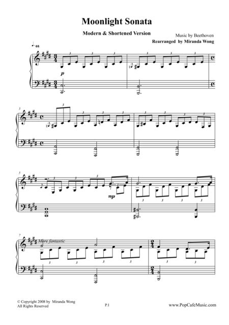 Moonlight Sonata Easy Piano Sheet Music Free Honwinning