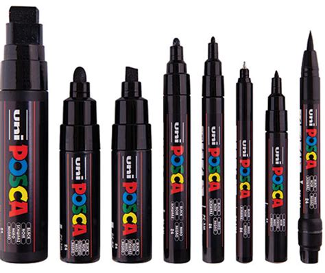 Posca Marker Assorted Tip Size Pack Black 8s Zartart Catalogue