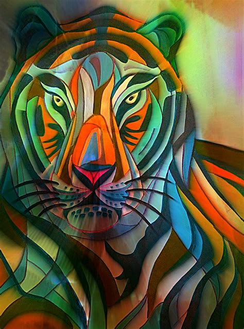 Colorful Tiger Painting By Shmulik Benhos Fine Art America