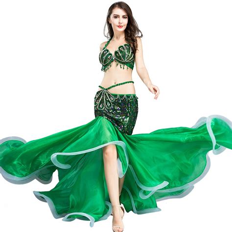 Buy Belly Dance Costume Sets Belly Dancing Bra Skirt Luxurious Bling Sequins Drill Design