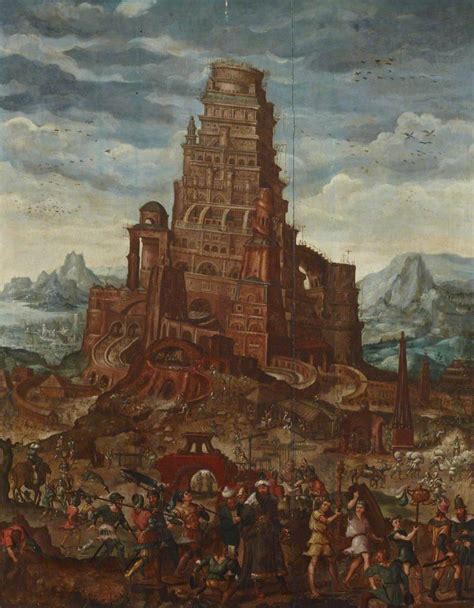 Unknown Painter The Tower Of Babel 17th Century Oil On Panel 69 X