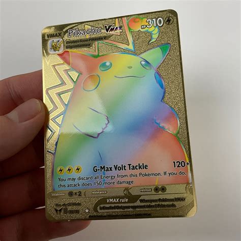 Mavin Rainbow Pikachu Vmax Gold Metal Card Nm Cards
