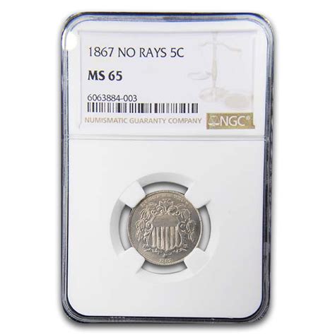 Buy 1867 Shield Nickel Ms 65 Ngc No Rays Apmex