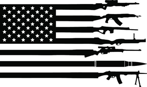 American Gun Flag Cut File Dxf  Svg Png Instant Download For Cricut