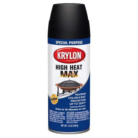 Krylon High Heat Max Specialty High Heat Gloss Black Spray Paint And