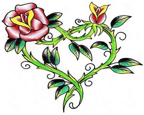Hearts And Flowers Drawing At Getdrawings Free Download