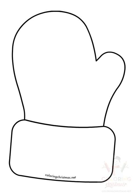 Santa Mitten Template Coloring Christmas