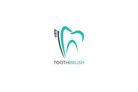 Toothbrush Logo Design Tooth Vector Logo Icon For Dentistry