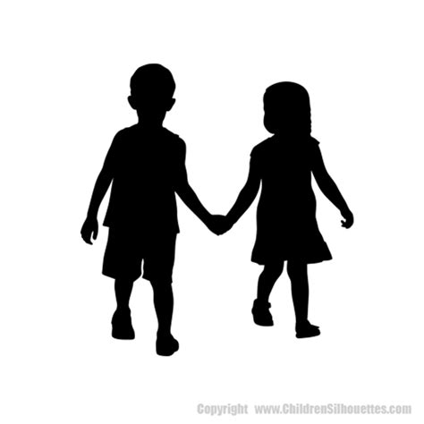 Boy And Girl Holding Hands Silhouette Decal Childrens Decor Children