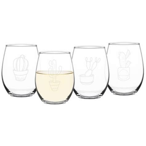 Cathys Concepts Cac Oz Stemless Cactus Wine Glasses Set Of Smiths Food And Drug