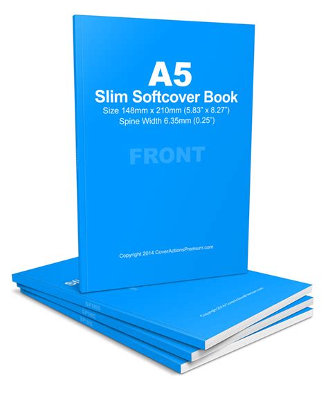 Slim A5 Softcover Book Mock Up | Cover Actions Premium ...