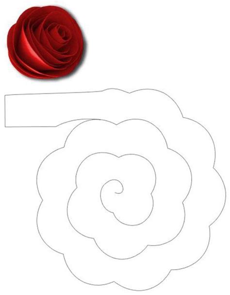 Rosa Espiral Plantilla De Flores De Fieltro Manualidades Patrones