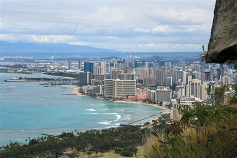 Hawaii Waikiki Beach Cityscape Nature Day Sea Bay Diamond Head