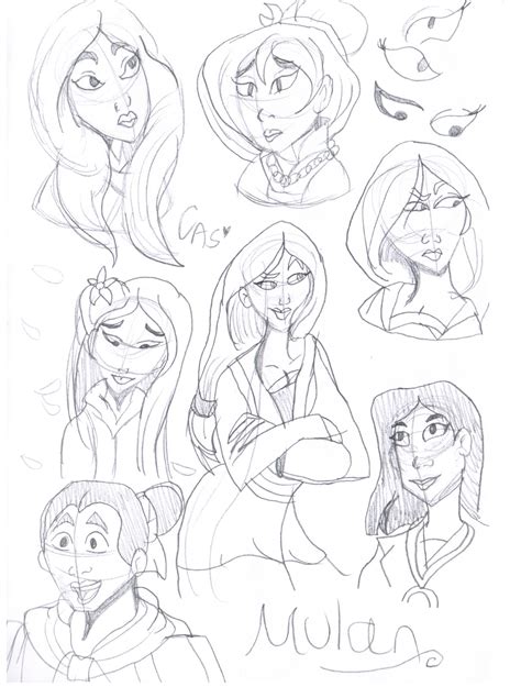 Mulan Sketches By Yourclairygodmother On Deviantart