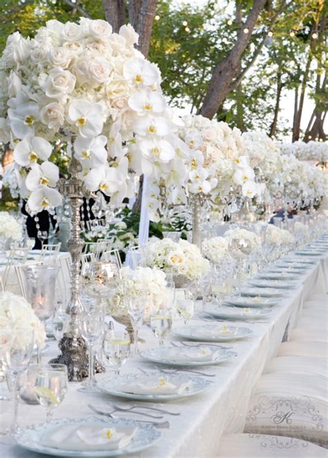 Luxury White And Silver Wedding Reception Theme Ideas