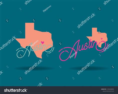 Austin Texas Logo Design Map Small Stock Vector Royalty Free