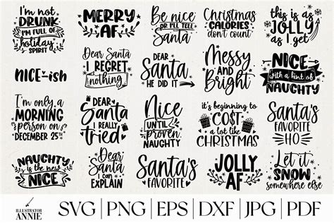 funny christmas svg quote bundle graphic objects ~ creative market