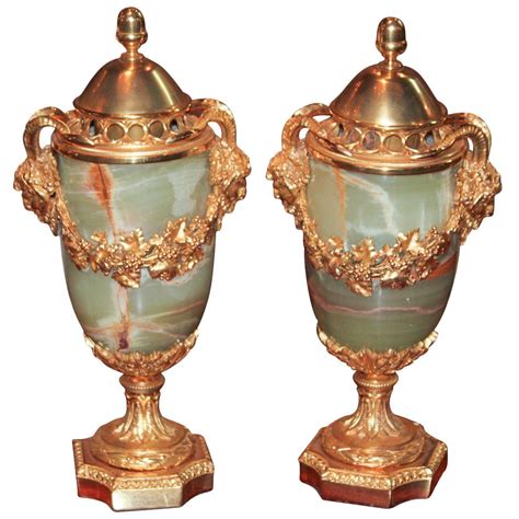 Fine Pair Of Th C French Petite Urns From A Unique Collection Of