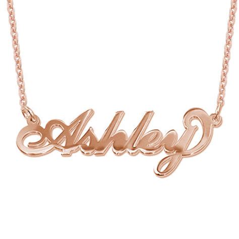 If you prefer rose gold, this necklace should be included in your jewelry box. 18K Rose Gold Plated Silver Name Necklace | MyNameNecklace