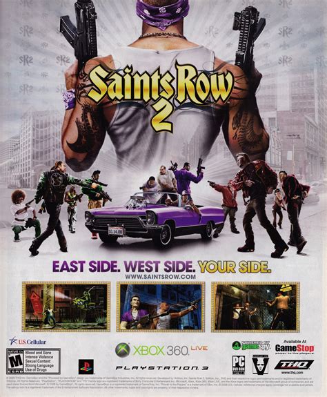 Video Game Print Ads — ‘saints Row 2′ Pc X360 Ps3 Usa Magazine