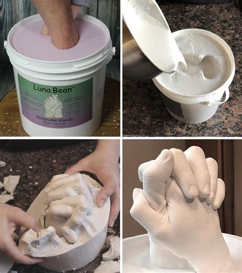 Hand cast it cast wedding time capsule plaster hands hard drawings hand statue belly casting hand sculpture art sculptures. DIY Luna Bean Keepsake Hands 3D Plaster Statue Hand ...