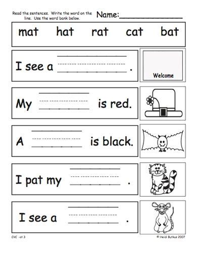 cvc worksheets  google search phonics pinterest kindergarten