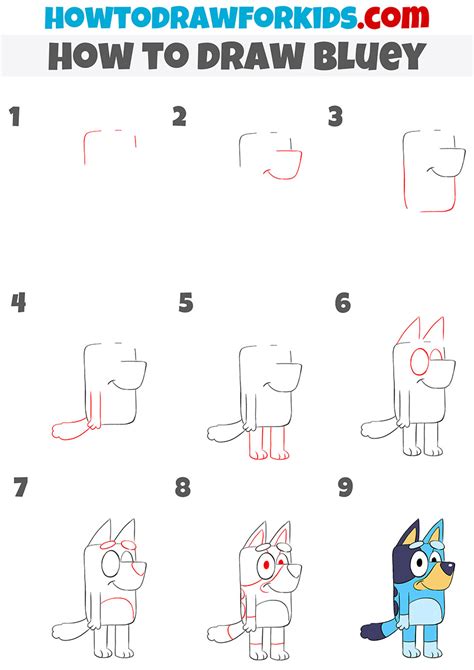 How To Draw Bluey The Puppy Kimberli Kirk