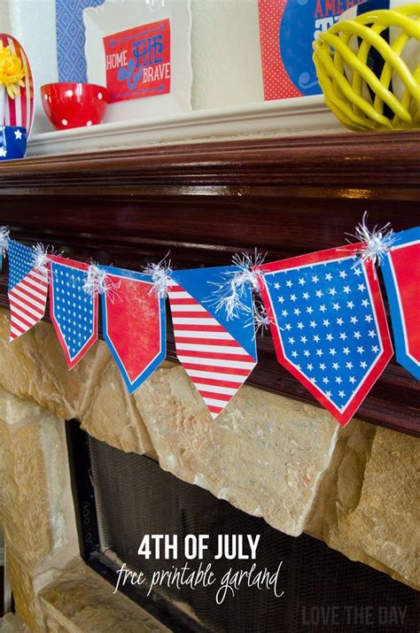 4th Of July Ideas Free Printable Garland By Love The Day