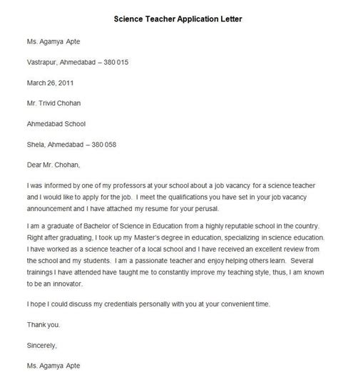 Use our teaching job application letter example as a template for your letter. 50+ Best Free Application Letter Templates & Samples ...
