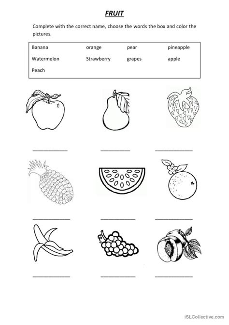 Vocabulary Fruit Picture Description English Esl Worksheets Pdf And Doc