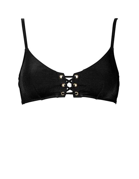 watercult summer solids bralette bikini top deep black