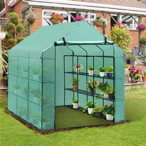 Polytunnel Greenhouse Poly Tunnel Steeple Green House With Shelves