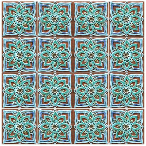 Handmade Tile With Mandala Design Ceramic Tile Wall Tile Etsy
