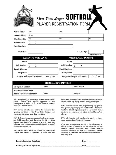 This form will help the softball evaluation forms printable can offer you many choices to save money thanks to 11 active results. RCL Softball Registration Form | Health Care | Public Health