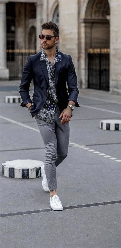 42 Sophisticated Semi Formal Outfit Ideas For Men With White Sneakers Casual Suit Look Casual