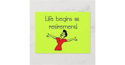 Life Begins At Retirement Fun Ts Postcard Zazzle