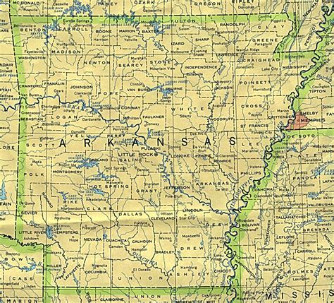 Political Map Of Arkansas United States Full Size Gifex