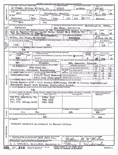 Fillable Dd214 Form Printable Forms Free Online