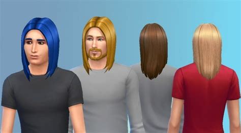 Straight Hair For Males By Kiara24 Sims 4 Hair