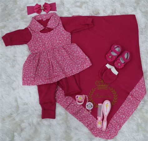 Kit Bebe Reborn Luxo Roupa Bebe Roupa De Boneca Rosa Pink 1