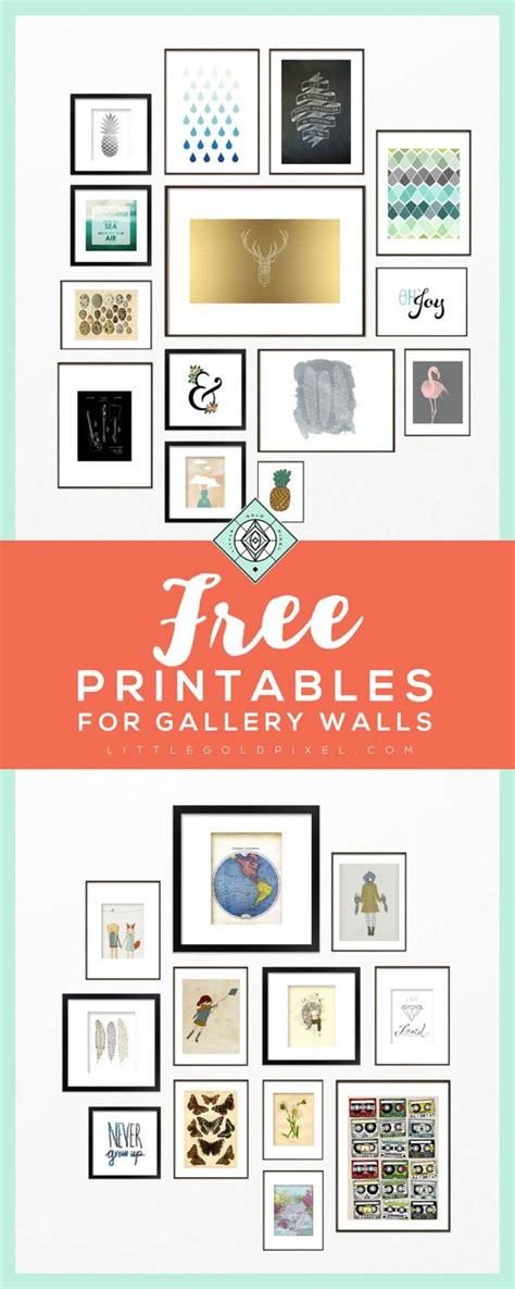 Roundup Free Printables For Gallery Walls Little Gold Pixel
