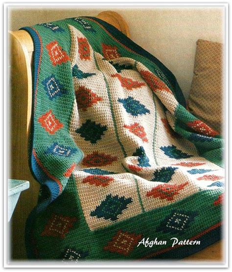Afghan Pattern Southwest Navajo Inspired Crochet Pattern Etsy