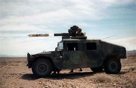 Tow Missile Hurtles Out Of Its Launcher Mounted On A Us Marine Corps