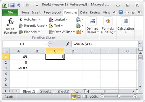 Ms Excel How To Use The Sign Function Ws