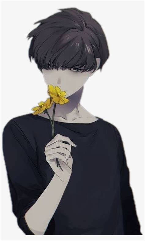Anime Animeboy Animeboy Flower Yellow Sad Boy Guro Transparent