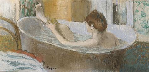 This famous painting by jackson pollock is a signature piece of art that depicts the chaos raging within pollock at the time of painting. Woman In Her Bath by Edgar Degas